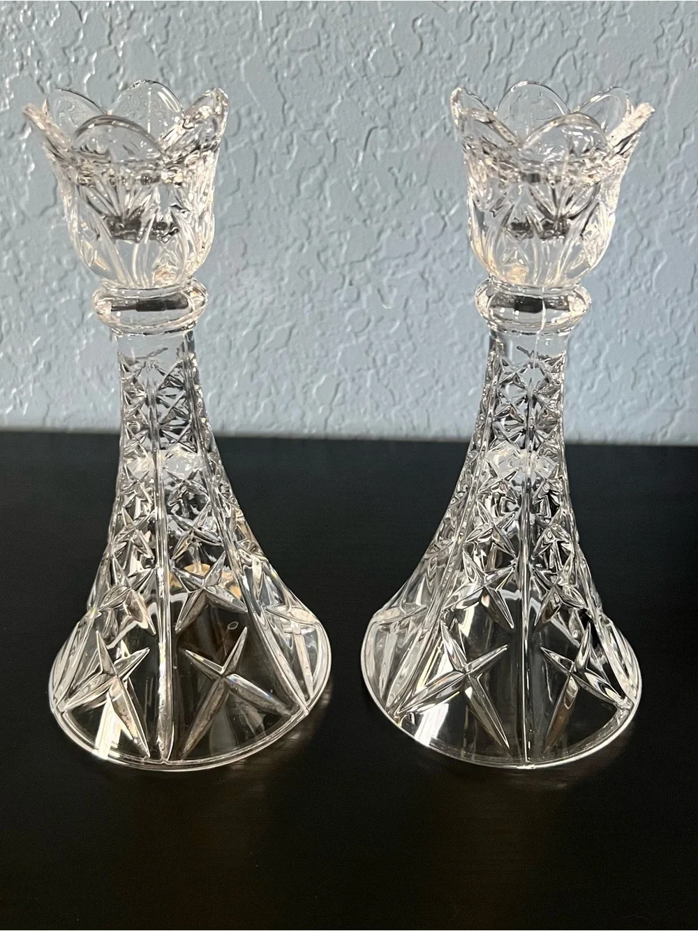Vintage DePlomb Crystal Candlesticks